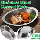 8PCS Stainless Steel Creative Dessert Plates Set Modern Decorative Plates