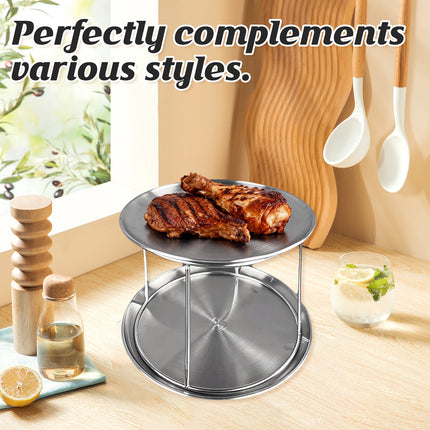 Stainless Steel Dessert Display Stand 2 Tier Serving Tray Set Party Catering
