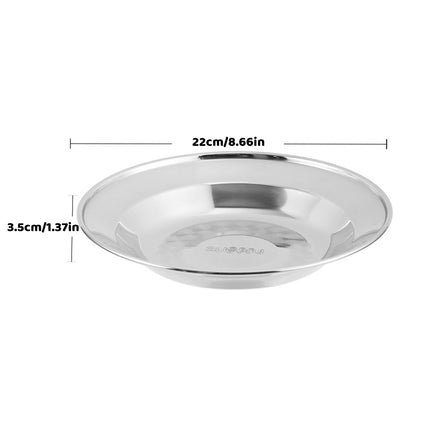 8PCS Stainless Steel Dinner Plates 8.66in Round Food Grade Tableware Durable