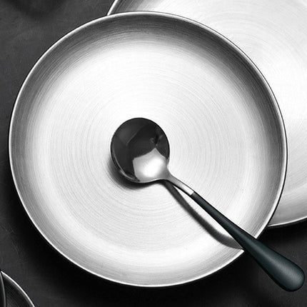Stainless Steel Dinner Plates 8 Piece Set 20cm Round Plates Durable