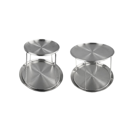 Stainless Steel Dessert Display Stand 2 Tier Serving Tray Set Party Catering
