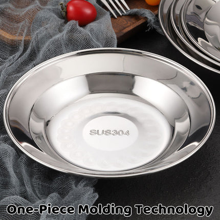 8PCS Stainless Steel Dinner Plates 8.66in Round Food Grade Tableware Durable