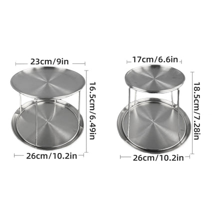 Stainless Steel Dessert Display Stand 2 Tier Serving Tray Set Party Catering