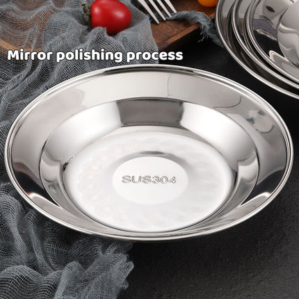 8PCS Stainless Steel Dinner Plates 8.66in Round Food Grade Tableware Durable