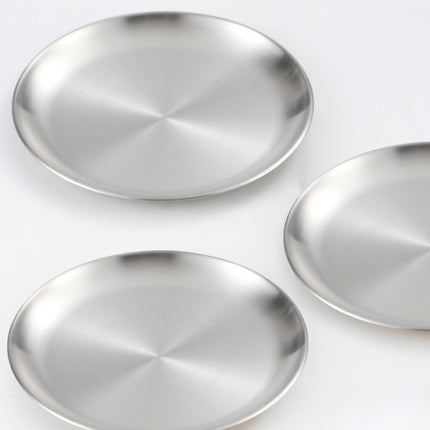 Stainless Steel Dinner Plates 8 Piece Set 20cm Round Plates Durable