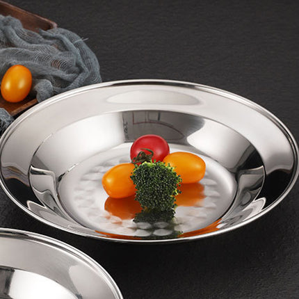 8PCS Stainless Steel Dinner Plates 8.66in Round Food Grade Tableware Durable
