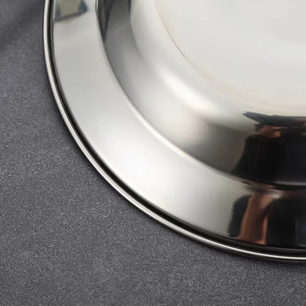 8PCS Stainless Steel Dinner Plates 8.66in Round Food Grade Tableware Durable