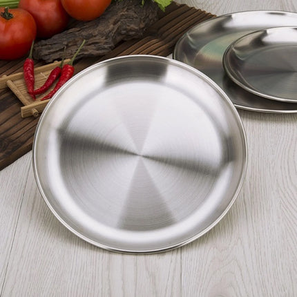 Stainless Steel Dinner Plates 8 Piece Set 20cm Round Plates Durable
