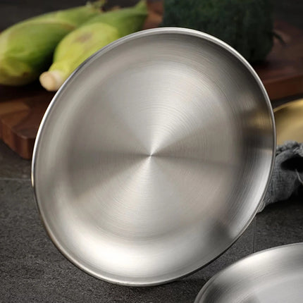 Stainless Steel Dinner Plates 8 Piece Set 20cm Round Plates Durable