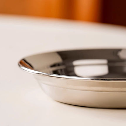 8PCS Stainless Steel Round Plate Cute Cartoon Dinnerware 2 Sizes