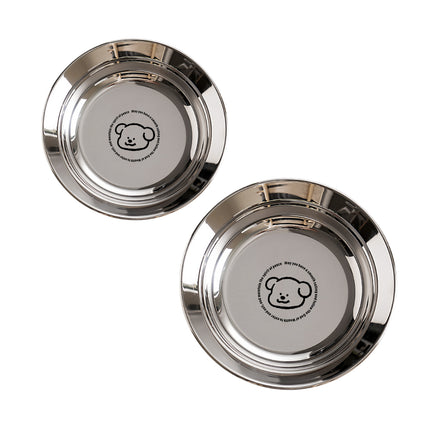 8PCS Stainless Steel Round Plate Cute Cartoon Dinnerware 2 Sizes