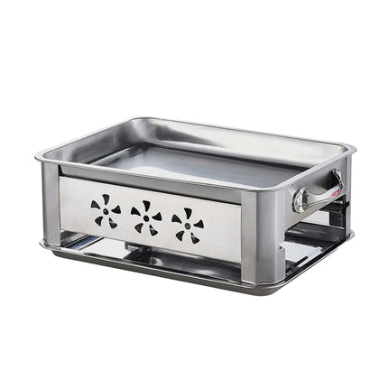 Stainless Steel Fish Grill Barbecue Pan with Dual Fuel Heating Trays