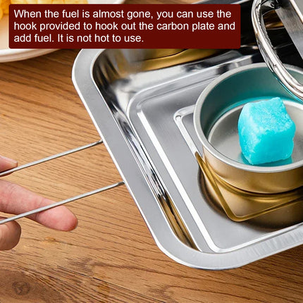 Stainless Steel Fish Grill Barbecue Pan with Dual Fuel Heating Trays