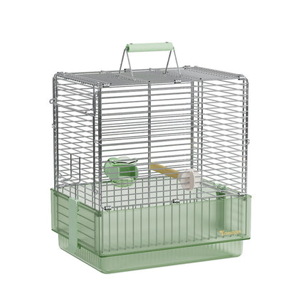 Folding Stainless Steel Bird Cage Travel Carry Parrot Budgie Parrot Cage
