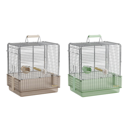 Folding Stainless Steel Bird Cage Travel Carry Parrot Budgie Parrot Cage