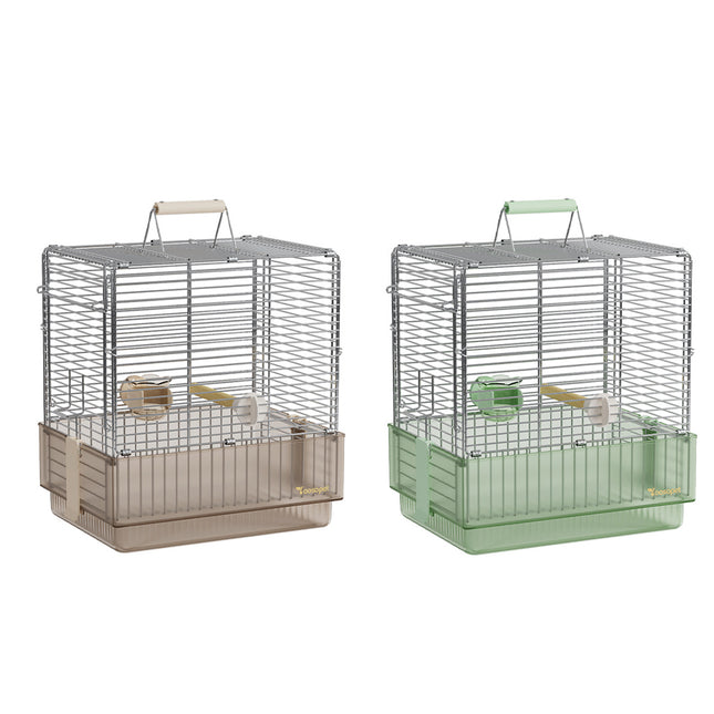 Folding Stainless Steel Bird Cage Travel Carry Parrot Budgie Parrot Cage