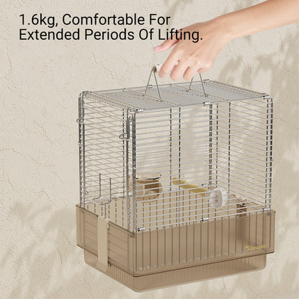 Folding Stainless Steel Bird Cage Travel Carry Parrot Budgie Parrot Cage
