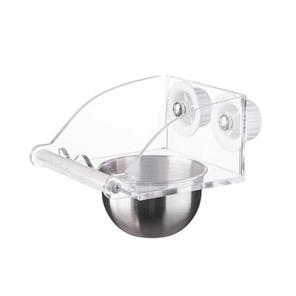 Parrot Stainless Steel Food Bowl Bird Feeder Cage Hanging Dish for Pet Birds