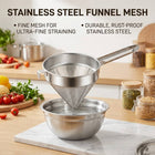 Stainless Steel Cone Mesh Strainer L Hook 21.5cm