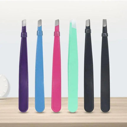 Stainless Steel Hair Eyebrow Tweezers Plucker Puller Beauty Slanted Nail Tip Au - Aimall
