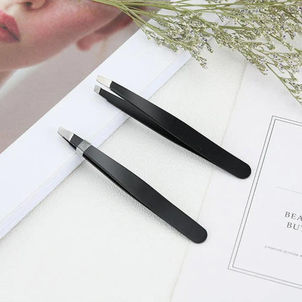 STAINLESS STEEL Hair Eyebrow TWEEZERS Plucker Puller Beauty Slanted Nail Tip AU - Aimall