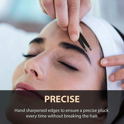 Stainless Steel Hair Eyebrow Tweezers Plucker Puller Beauty Slanted Nail Tip Au - Aimall