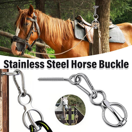 Stainless Steel Horse Tie Ring 3 Piece Set with Snap Hook and Eye Bolt Screw
