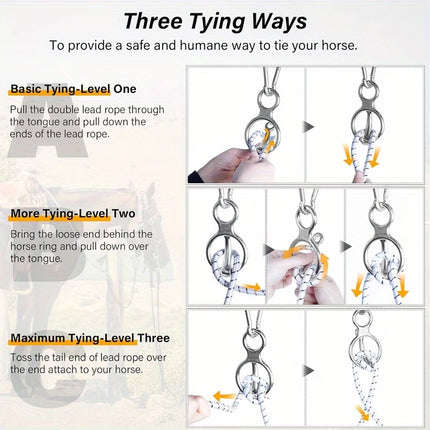 Stainless Steel Horse Tie Ring 3 Piece Set with Snap Hook and Eye Bolt Screw