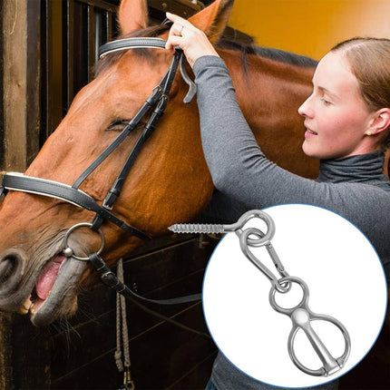 Stainless Steel Horse Tie Ring 3 Piece Set with Snap Hook and Eye Bolt Screw