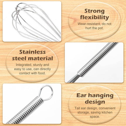 Stainless Steel Spring Whisk Set 9pcs Three Sizes