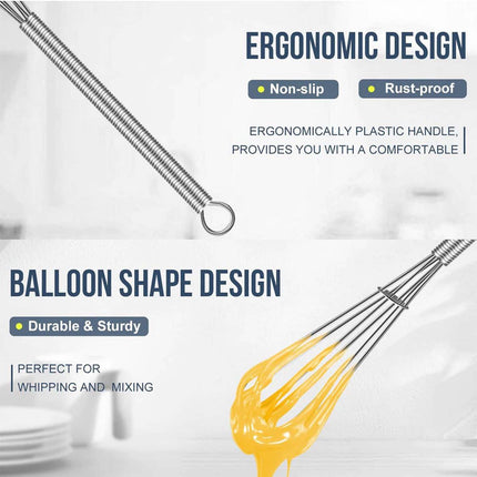Stainless Steel Spring Whisk Set 9pcs Three Sizes