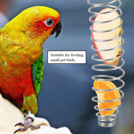 Stainless Steel Parrot Feeder Hanging Type Durable for Bird Cage Food Container