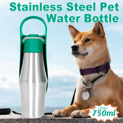 Portable Pet Water Bottle Stainless Steel Travel Cup For Dogs Cats Outdoor