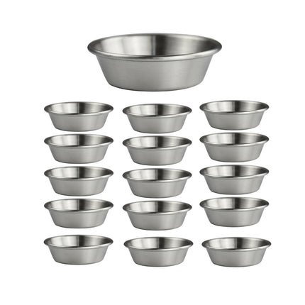 16PCS Stainless Steel Dip Dishes 10cm Small Bowls Condiment for Sushi Party