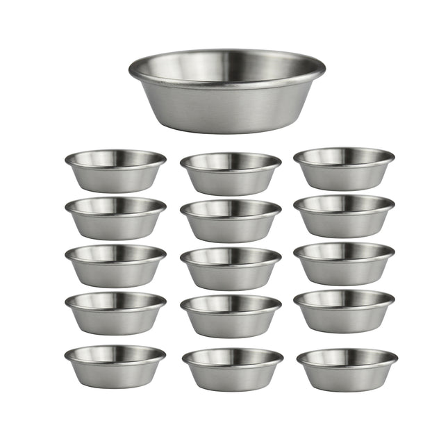 16PCS Stainless Steel Dip Dishes 10cm Small Bowls Condiment for Sushi Party