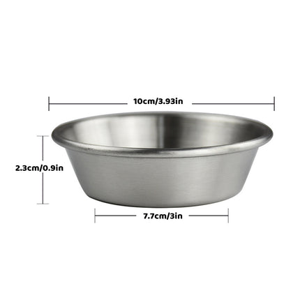 16PCS Stainless Steel Dip Dishes 10cm Small Bowls Condiment for Sushi Party