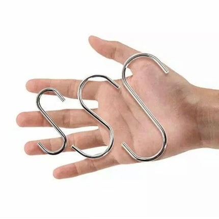 Stainless Steel S Shape Hooks Kitchen Hanger Rack Clothes Hanging Plant Holders - Aimall