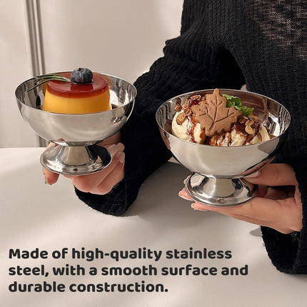 8PCS Stainless Steel Dessert Cups Salad Cup Ice Cream Shot Glass for Party Decor