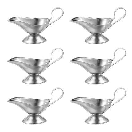 Stainless Steel Gravy Sauce Boats 5oz 6 Pack