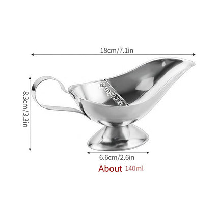 Stainless Steel Gravy Sauce Boats 5oz 6 Pack