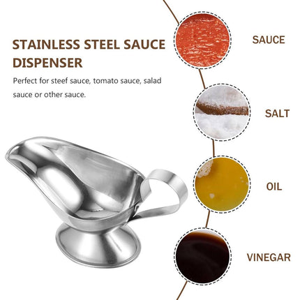Stainless Steel Gravy Sauce Boats 5oz 6 Pack