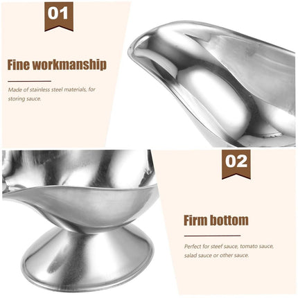Stainless Steel Gravy Sauce Boats 5oz 6 Pack