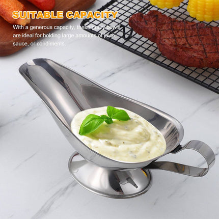 Stainless Steel Gravy Sauce Boats 5oz 6 Pack