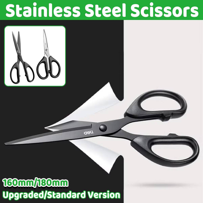 Deli Stainless Steel Scissors Black Handles 160 or 180mm
