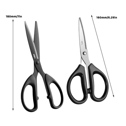 Deli Stainless Steel Scissors Black Handles 160 or 180mm