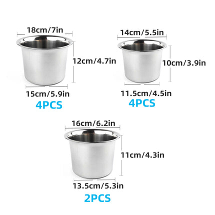 10PCS 3 Sizes Stainless Steel Mixing Seasoning Bowls Easy Cleaning