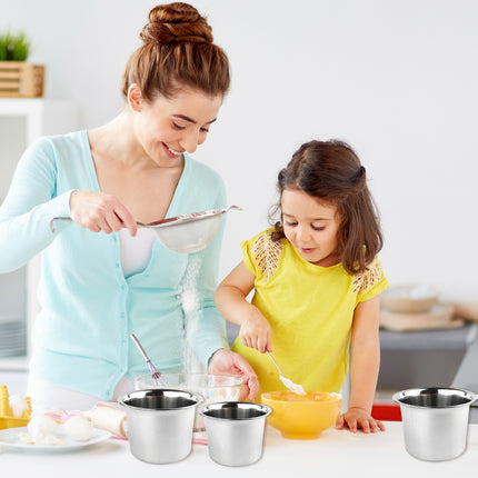 10PCS 3 Sizes Stainless Steel Mixing Seasoning Bowls Easy Cleaning