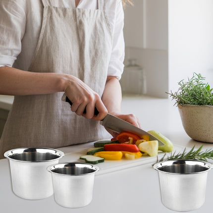 10PCS 3 Sizes Stainless Steel Mixing Seasoning Bowls Easy Cleaning