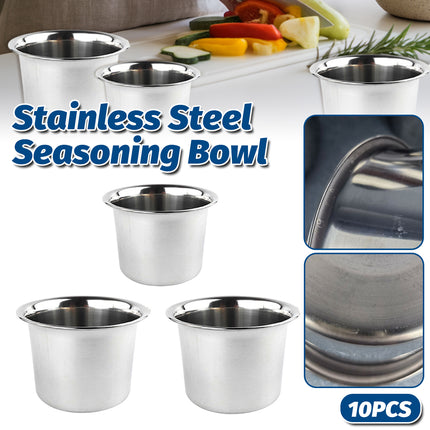 10PCS 3 Sizes Stainless Steel Mixing Seasoning Bowls Easy Cleaning
