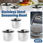 10PCS 3 Sizes Stainless Steel Mixing Seasoning Bowls Easy Cleaning